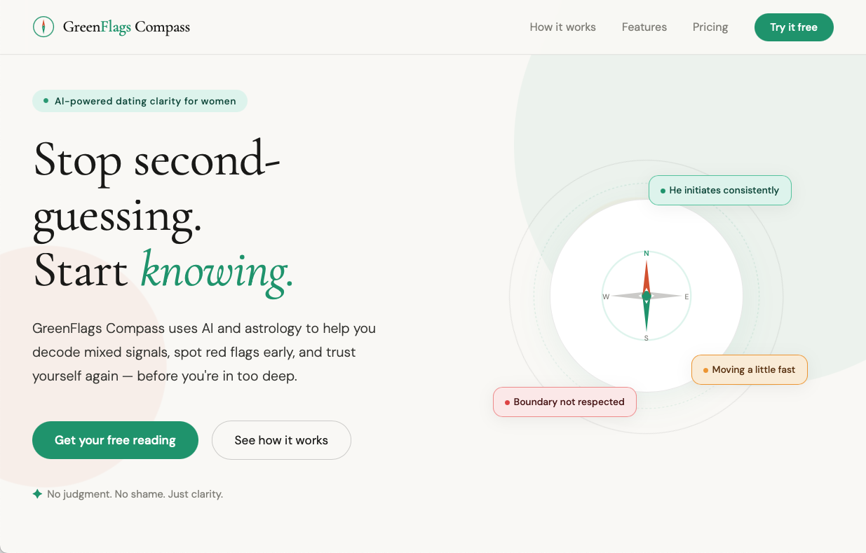 GreenFlags Compass landing-page concept