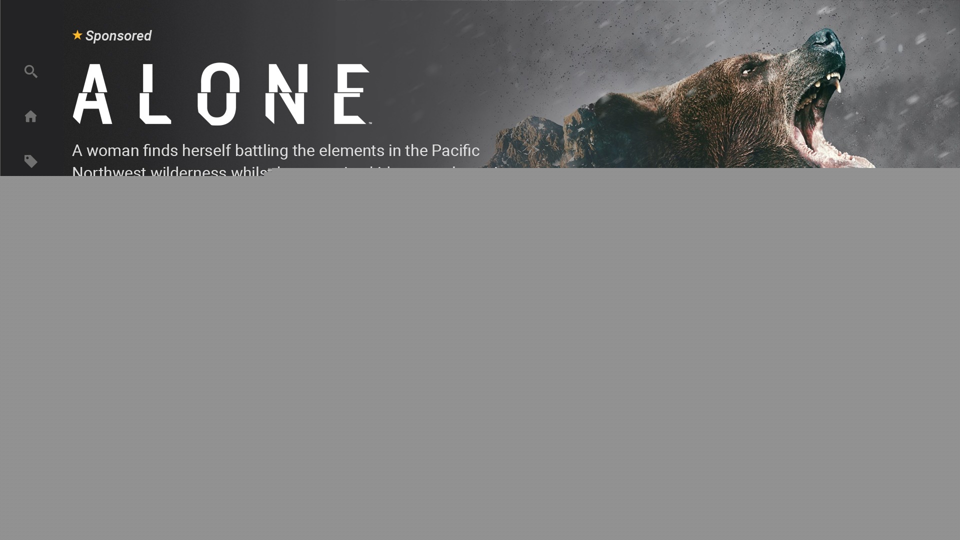 TiVo Home Page Hero advertising experience featuring Alone